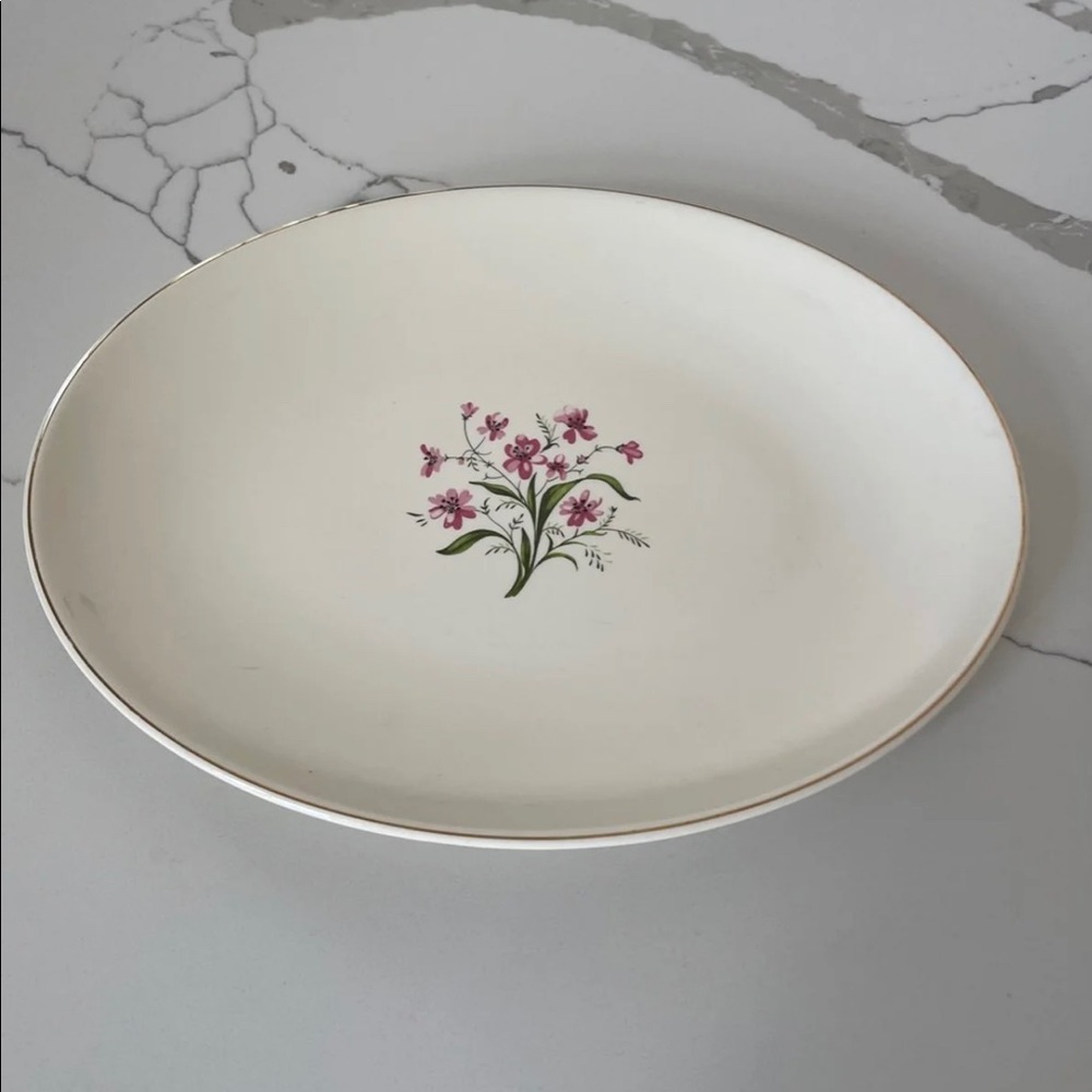 Vintage Knowles Spring Song oval serving platter plate